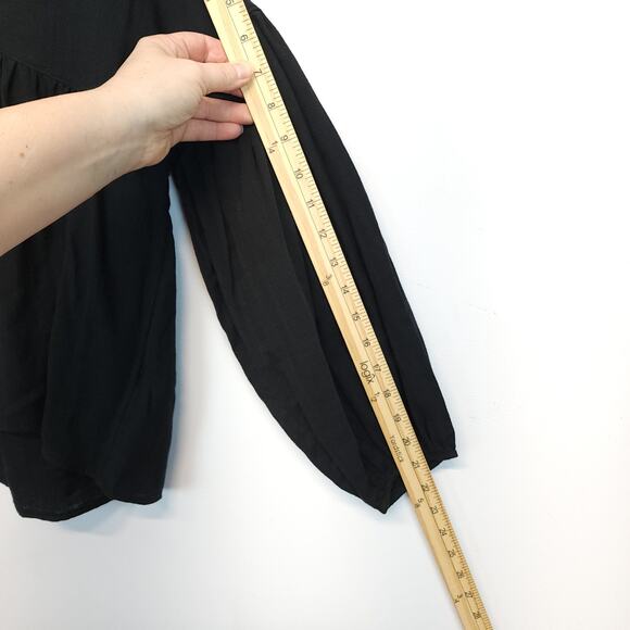 Madewell Pleated Monterey Top Size S Black Lightweight Knit Flowy 100% Cotton - Picture 15 of 16